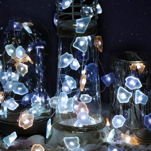 Coastal Decor Acrylic Beach Sea Glass LED String Lights Etsy