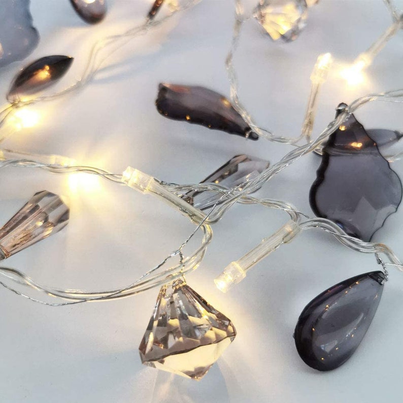 LED Fairy Garden Gem String Lights Etsy