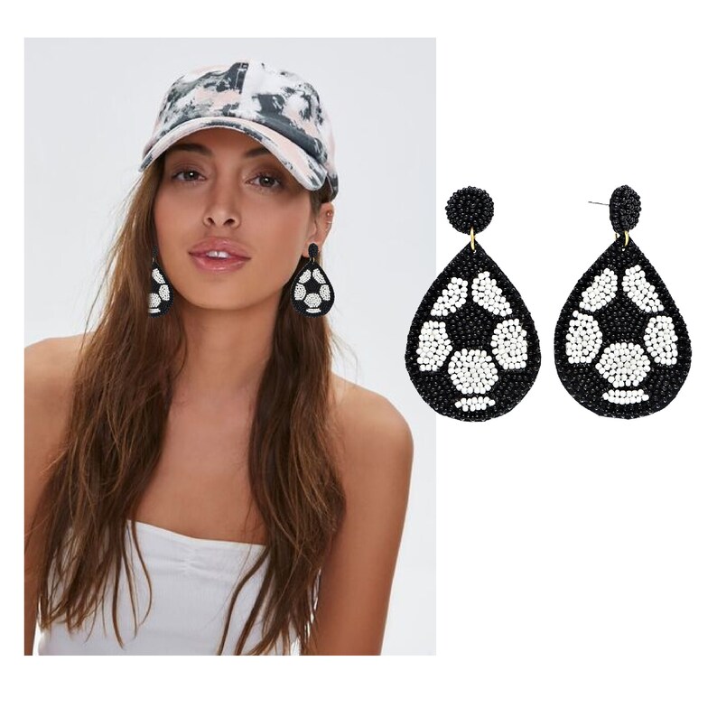 Seed Bead Baseball Softball Soccer Basketball Sports Gift Earrings
