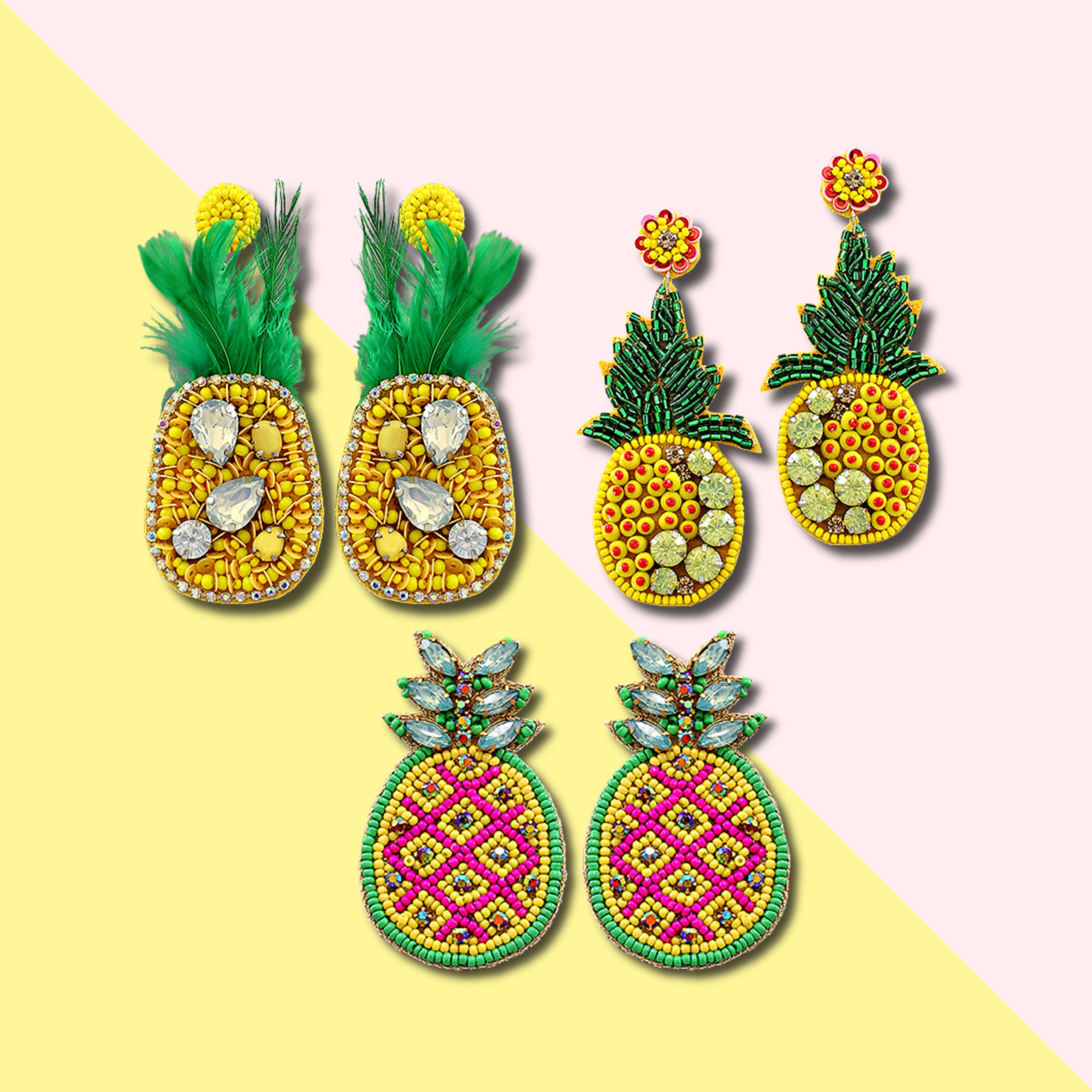 Beaded pineapple best sale earrings