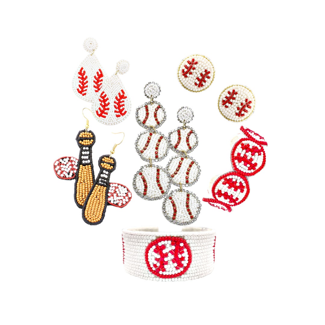 Seed Bead Baseball Team Sports Gift Earrings Etsy