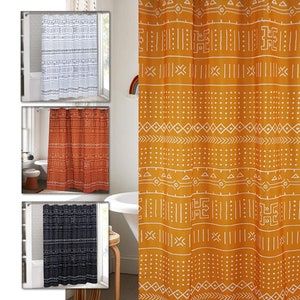 Aztec Print Boho Fabric Bathroom Southwestern Bohemian Geometric Shower Curtain