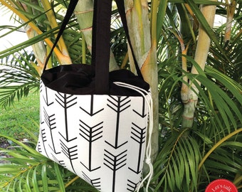 Tote bag - Sewing pattern - DIY - Digital download, Skill level easy - Instructions in English & French, Pictures