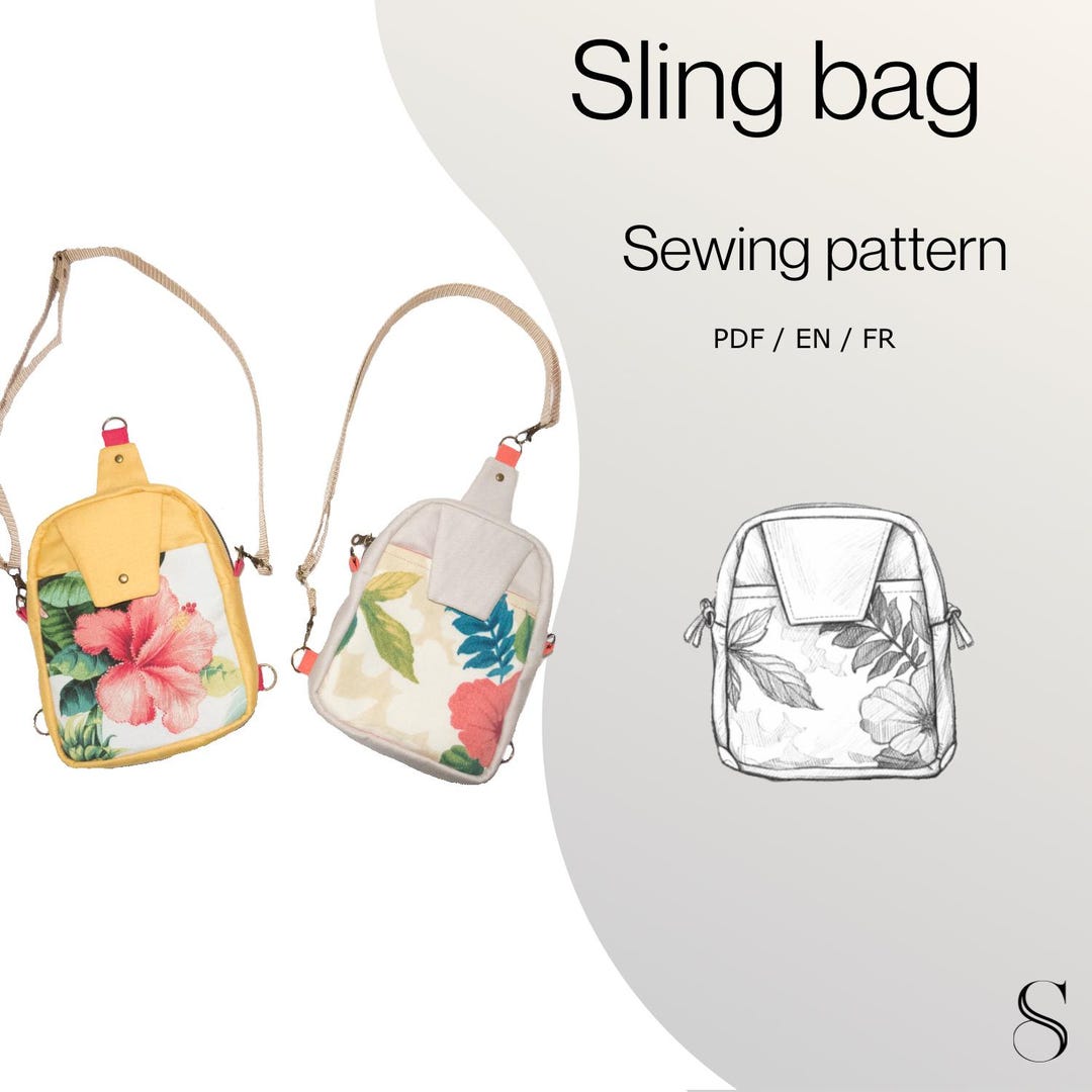 Hand Sling Pattern Sling Bag Sewing PATTERN, Digital File, PDF, Tutorial, Crossbody Strap ...