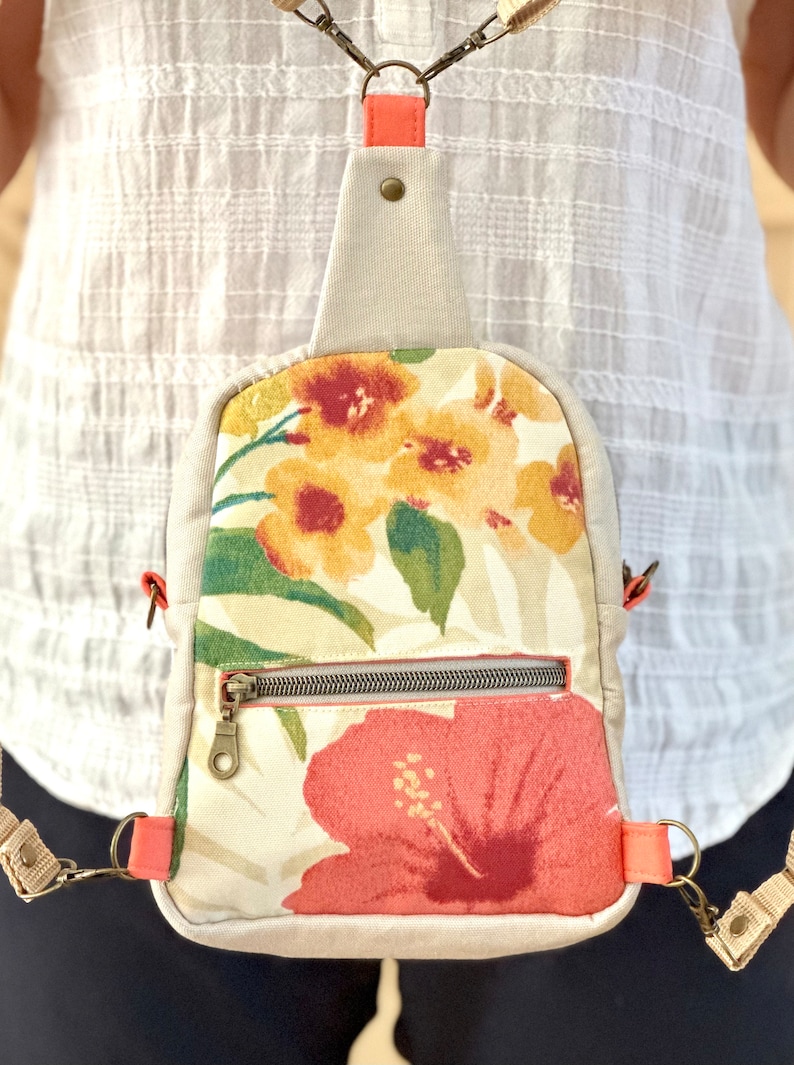 Sling Bag SEWING PATTERN, Digital File, TUTORIAL, Crossbody Strap