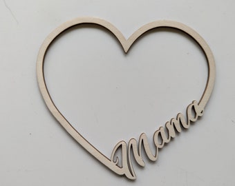 Heart Mom Wooden Gift Mother's Day