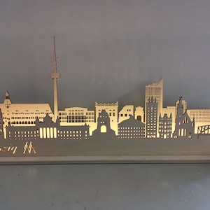 Skyline "Leipzig" beleuchtet