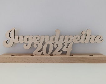 Jugendweihe 2024-2 Geldhalter-Geschenkidee, inkl. Wunschgravur auf den Sockel