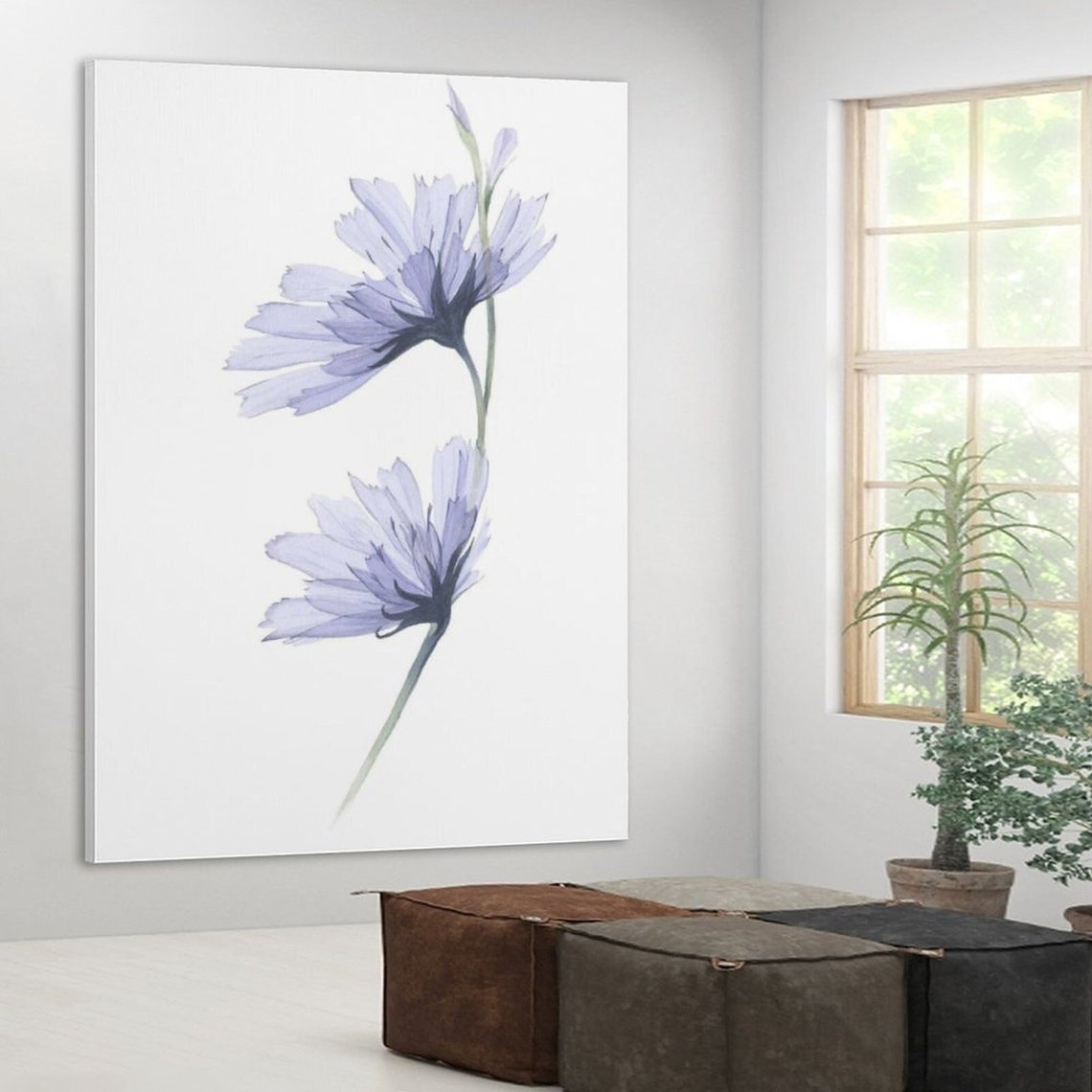 Blue Flower Flower Poster Canvas Art Poster and Wall Art Etsy