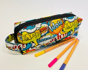 Pencil Case Two Compartments Comic Speech Bubbles Cartoon