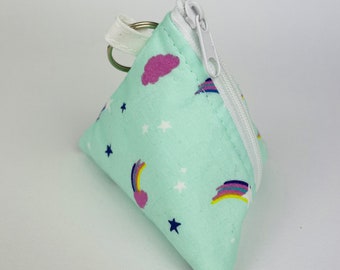 Pyramid Bag Rainbow Shooting Star Clouds Pacifier Pacifier Bag Headphone Bag Coin Wallet Mini Key Pendant