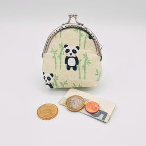 Kleine grüne Geldbörse für Kinder Panda pandabär Clipbörse