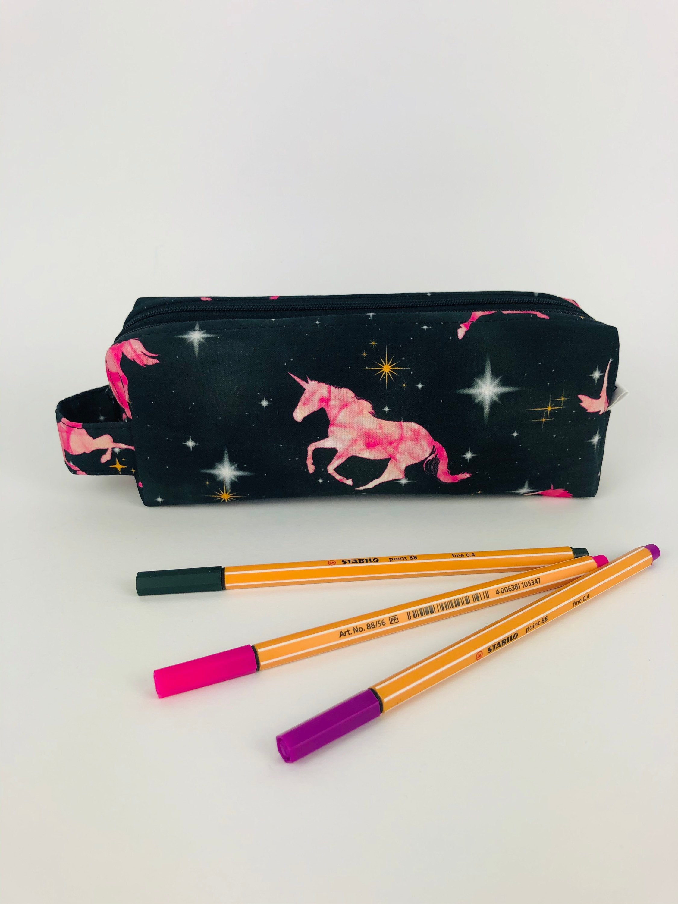 Pencil case two compartments unicorn stars space unicorns horses pencils school office pencil case pencil case girls