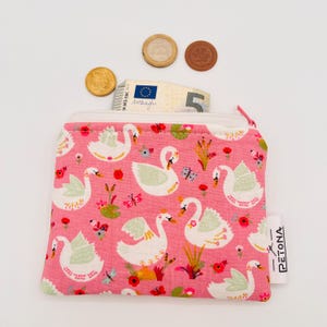 Kleiner rosa Geldbeutel Schwan Mädchen kleines Portemonnaie
