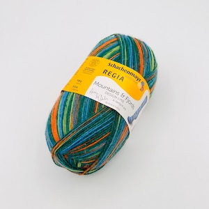 Sock wool green multicolor 4-ply Schachenmayer Regia wool yarn socks knitting crochet sock yarn knitting yarn crochet yarn