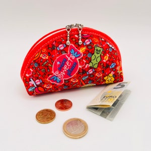 Kleine Tasche Geldbörse rot Süßigkeiten aus Stoff