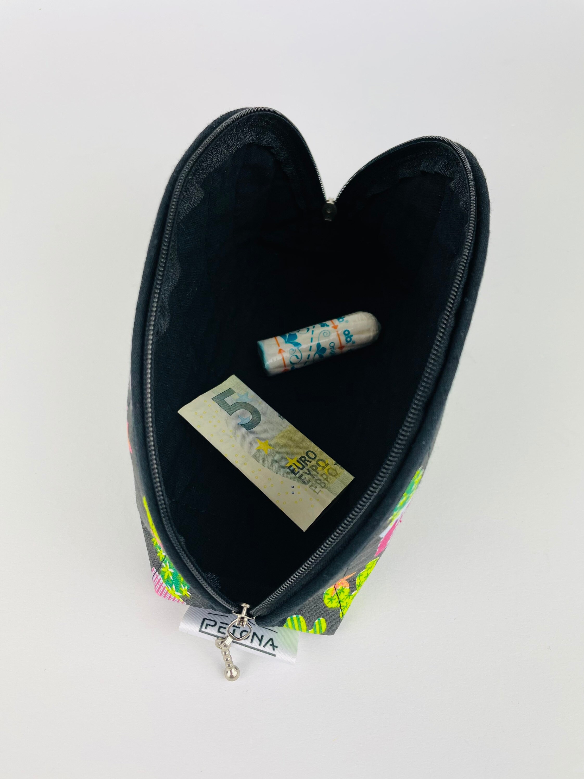 Kosmetiktasche Mit Kaktus-Motiv – Geschenk Für Pflanzenliebhaber, Cremeweiß, 25x17cm