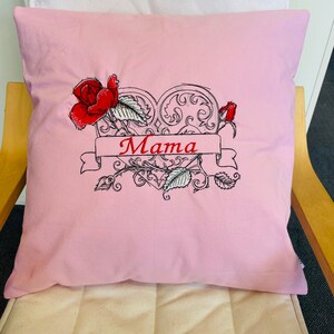 Kissenbezug Mama 40x40 Muttertag bestickt
