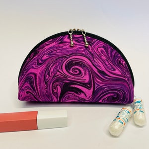 Kosmetiktasche klein marmoriert lila bunt
