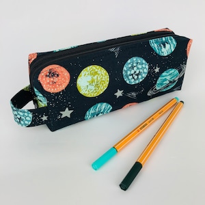 Astuccio con due scomparti astuccio per pianeti spaziali astuccio per matite spaziale astuccio per ragazzi scuola satellite spazio UFO