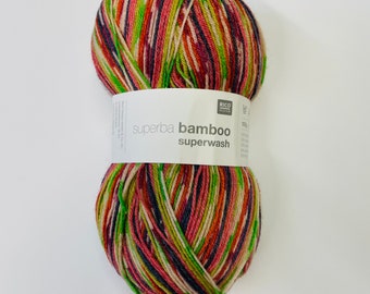 Sock wool Rico multicolor 4-ply Bamboo 4-ply 100g wool yarn knit socks crochet Schachenmayer sock yarn knitting yarn crochet yarn