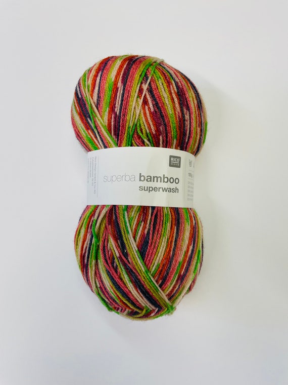 Sock Wool Rico Multicolor 4-ply Bamboo 4-ply 100g Wool Yarn Knit Socks  Crochet Schachenmayer Sock Yarn Knitting Yarn Crochet Yarn 