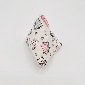 Kleine weiße Tasche rosa Katzen Schnullertasche Anhänger Schlüsselbund