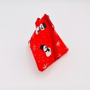 Kleine rote Tasche Weihnachtem Schneemann  Anhänger