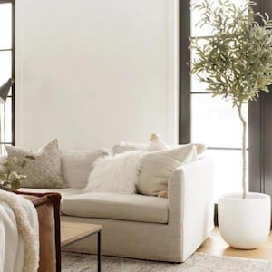 White Essential Planter Pot, Modern Minimalist Indoor Planter, Aesthetic Plant Home Decor, Large Planter with Drainage, Plant Pot Unique