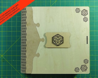 Digital (.SVG) File for Locking Wooden Game Box (D20 emblem)