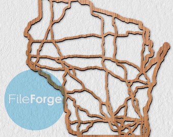 Wisconsin Map Laser Cut File- SVG Download