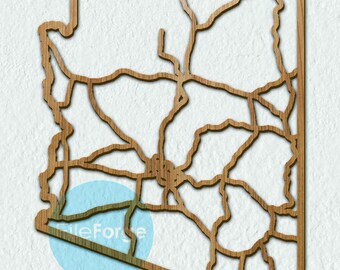 Arizona Road Map Digital File for Laser Cutting