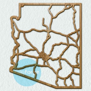 File digitale della road map dell&#39;Arizona per il taglio laser