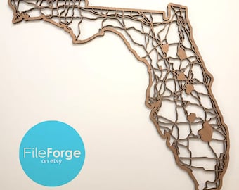 Florida Road Map Laser Cut File