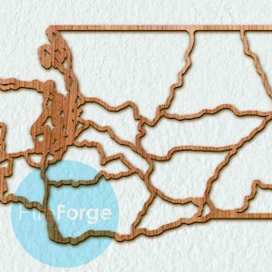 Washington State Road Map Laser geschnitten Datei
