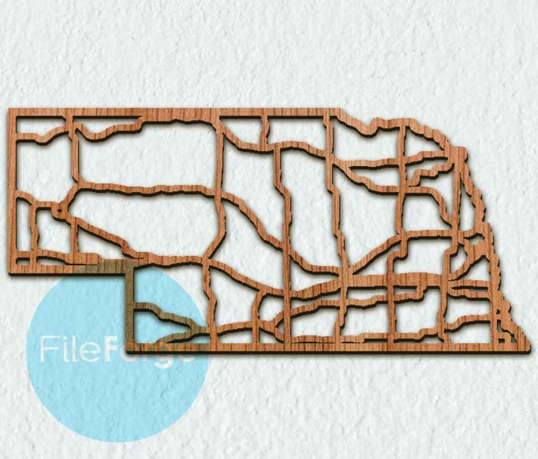 Nebraska Road Map Cutout Wall Art File - Etsy