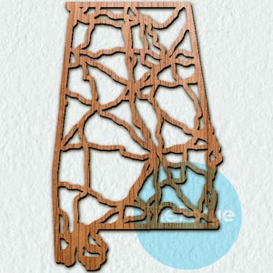 Alabama Road Map Laser Cut File