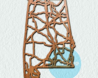 Alabama Road Map Laser Cut File