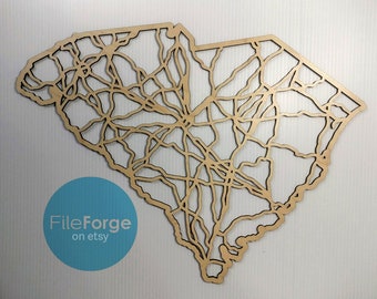 South Carolina Map Laser Cut File