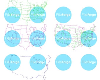 US States, Major Highways, Country Outline