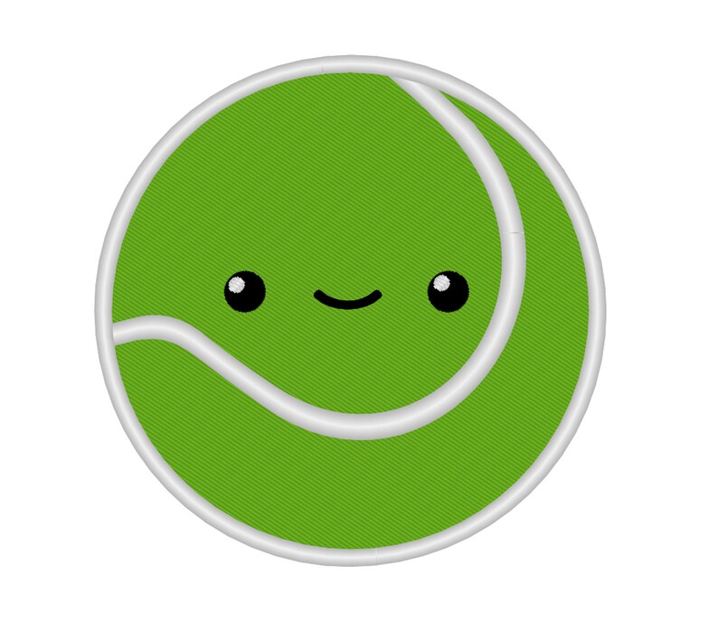 Kawaii tennis ball embroidery design Art & Collectibles Fiber Arts jan