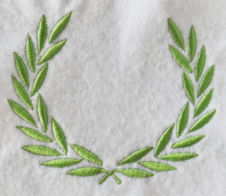 Laurel Wreath Embroidery Design Satin Filled Wreath Machine Etsy