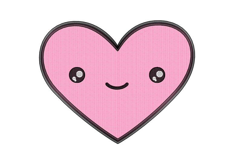 Heart embroidery design cute