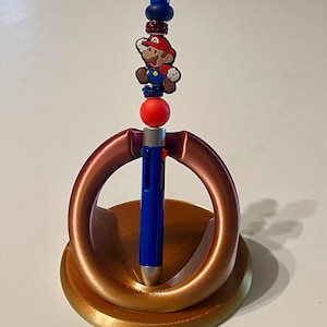 Blau Und Rot Mario Silikon Perlen 4 In Einem Farbigen Reißen Pen