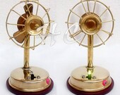 Vintage Fully Brass Electric Fan With 3 blades Collectible Working Table Fan