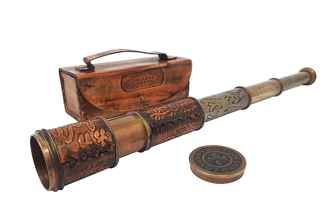 16 Handheld Telescope Long Pirate Telescope in Leather Etsy