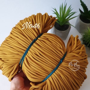 5mm Polyester cord, DIY projects, polyester rope, knitted rope, crochet cord, yarn supplies, cord ropes, craft cord, crochet yarn, yarn rope