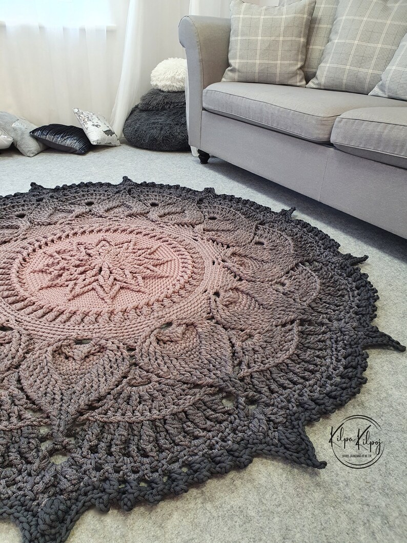 Handmade Round Crocheted Rug Big Crochet Doily Rug Chic Rug Etsy