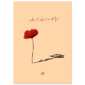 Stampa Bella Ciao 25 aprile • illustrazione natura antifascista effetto acquerello• papavero rosso • Poster