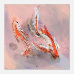 Koi Illustratione Poster - Zen Art Print | Handmade Watercolor Design | Mindfulness Home Decor